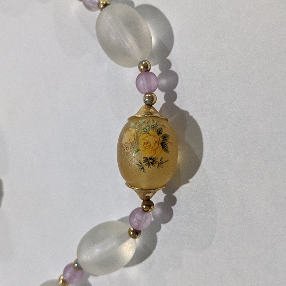 Vintage Beaded Necklace and Earring Set - Picture 3 of 7